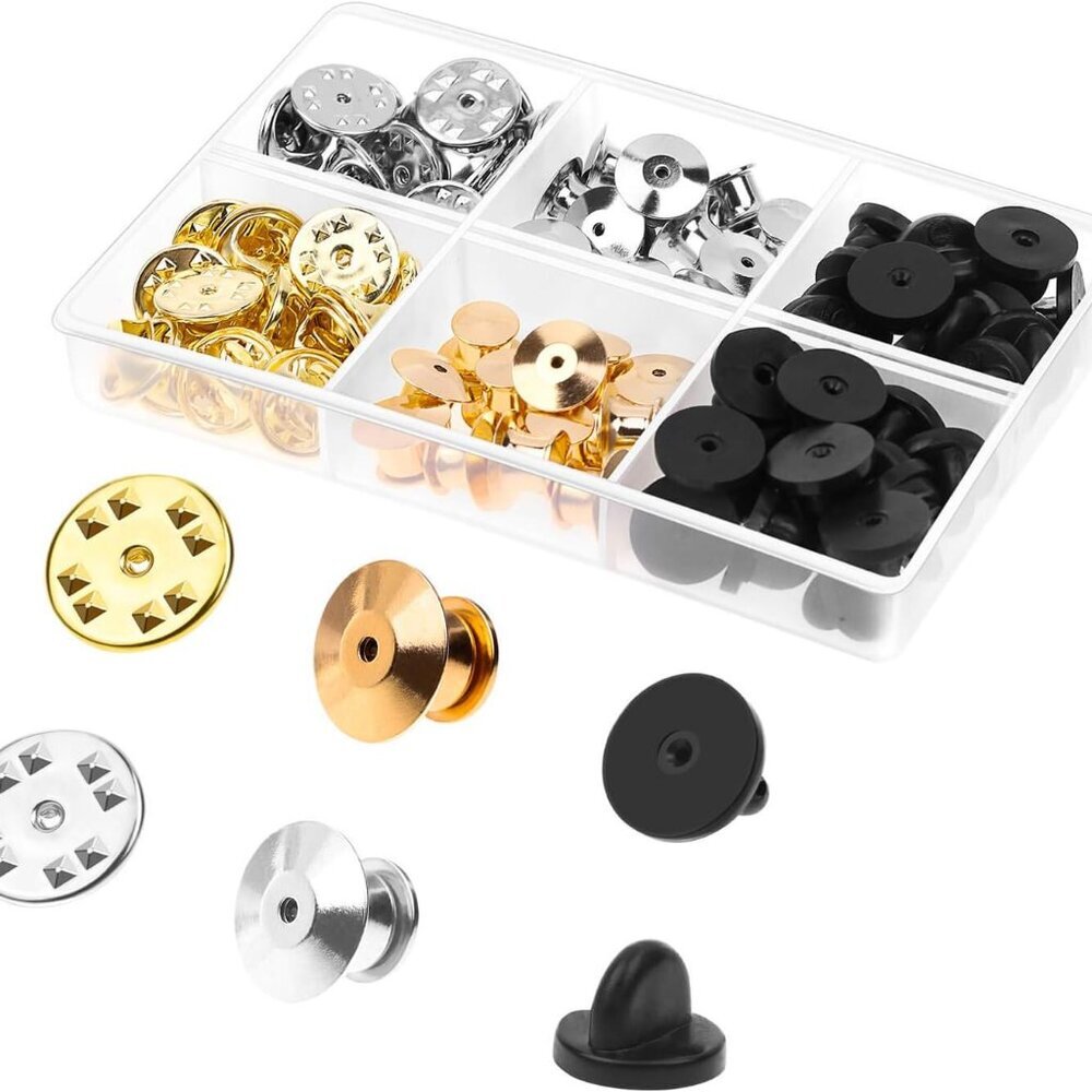84pcs Locking Pin Backs - Lapel Push Pin Keeper Blank Locks for Disney, Enamel,